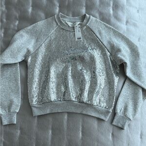 H&M Gray Sequin Top